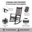 Chaise berçante d'extérieur en bois avec coussin Emjay-2100993488