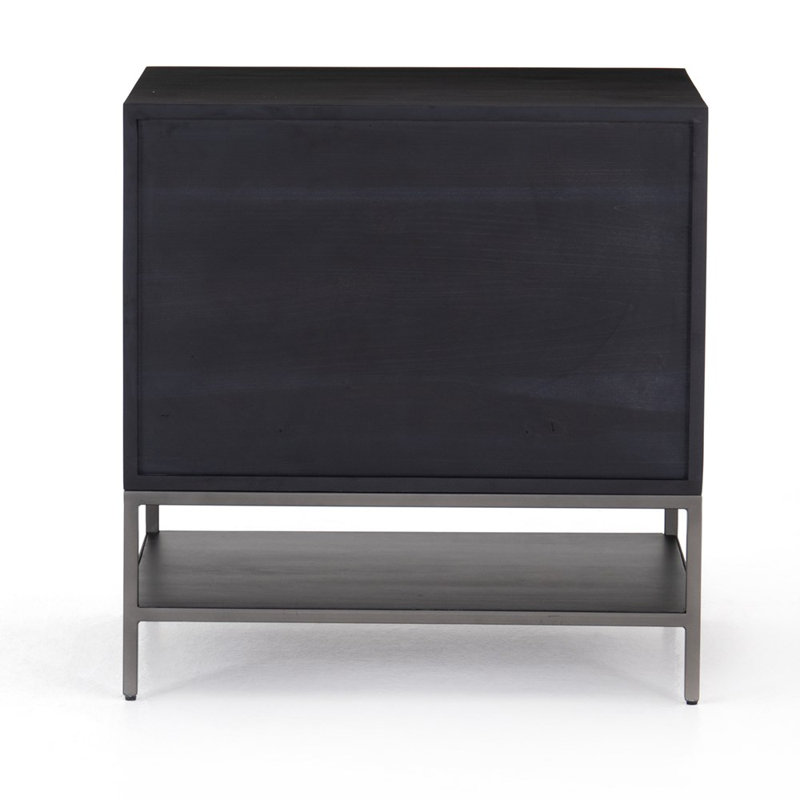 Trey 2 - Drawer Solid Wood File Cabinet, Black Wash Poplar