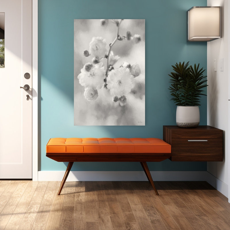 «Painted Blossoms I», art floral contemporain, H 48 po x l 32 po