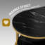 Table basse noire avec bordure dorée-2039368527