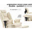 Fauteuil d'ordinateur ergonomique beige avec repose-pieds extensible, coussin lombaire et coussin de confort réglable-1572462017