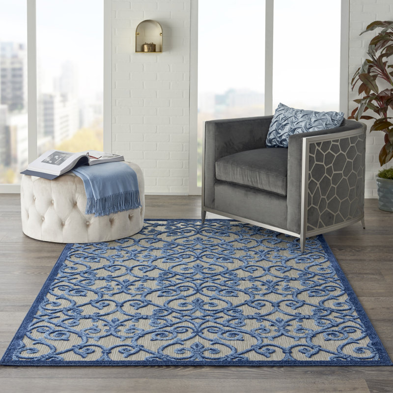 Tapis gris Ikat Newton, Rectangle 5 pi 3 po x 7 pi 5 po