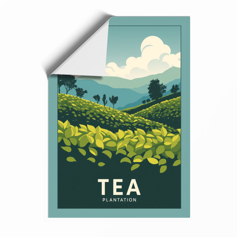 Tea Plantation Landscape Modern - Framed Print, A1 - 84.1 x 59.4 cm, Unframed