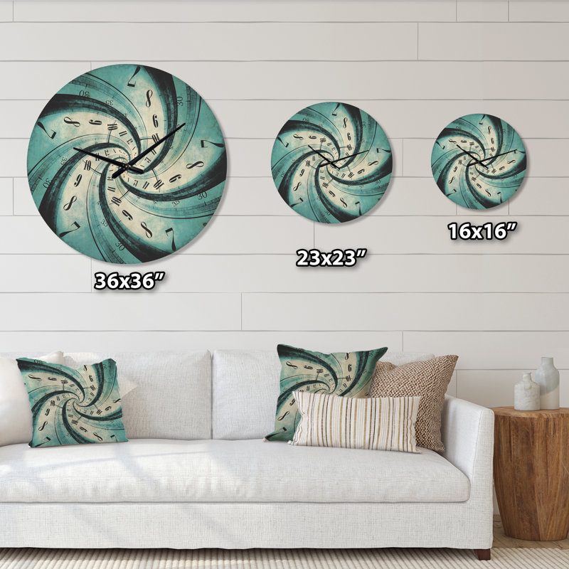 Time Vortex Spiral - Horloge murale moderne en bois, Moyenne