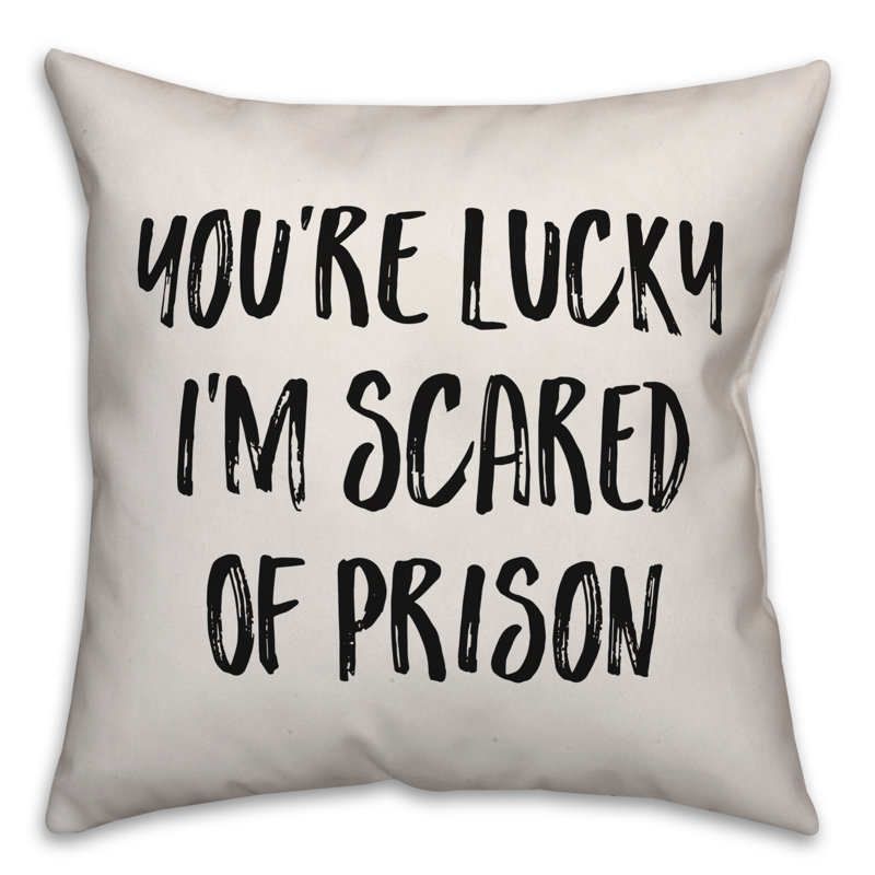  Coussin «Your Lucky I'm Scared of Prison», 16 po x 1 po