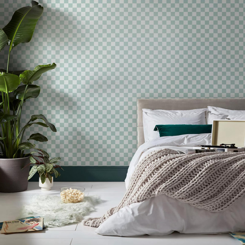Envy Check Me Out Checkered Wallpaper, Blue