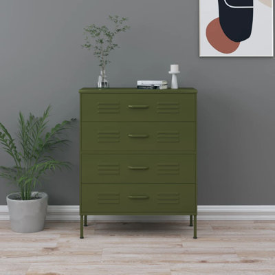 Chest of Drawers Dresser for Bedroom Sideboard Storage Cabinet Steel by Latitude Run
