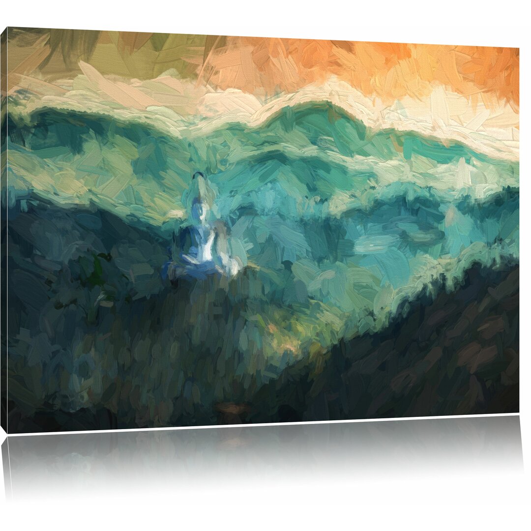 Leinwandbild "Buddha Bild im Tal der Dunkelheit", Grafikdruck