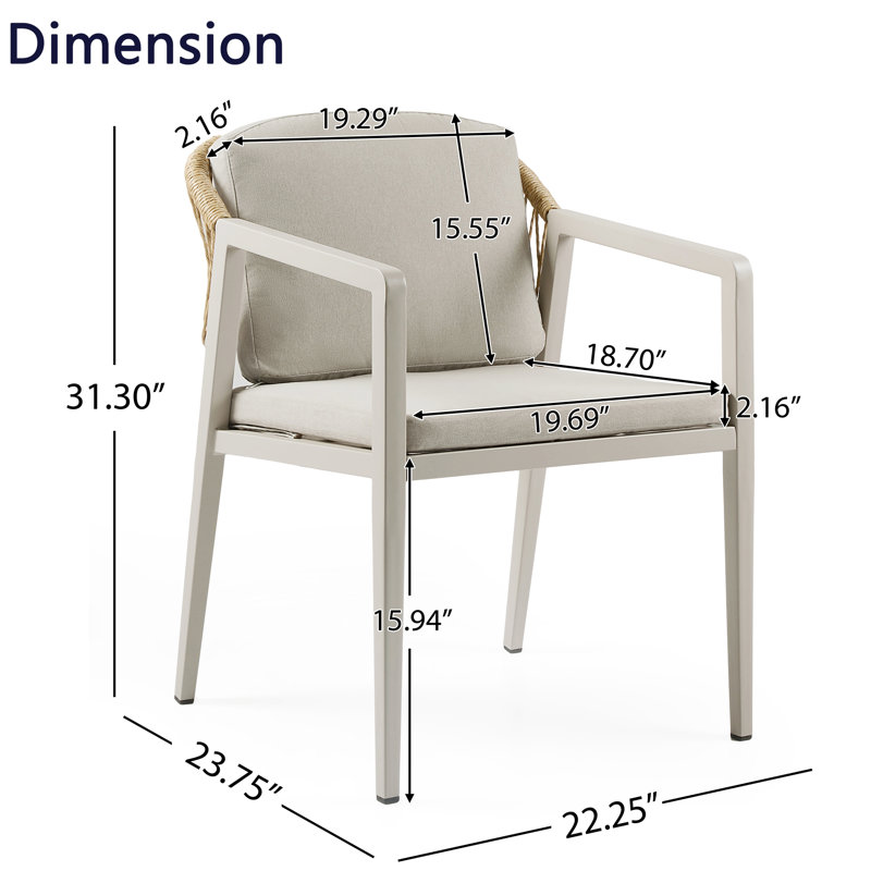 Ensemble de 2 chaises de patio en osier avec coussins, Gris