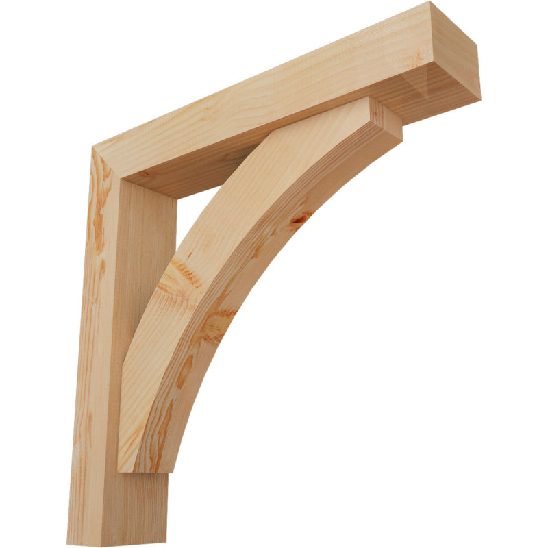 Thorton Block Bracket with Offset Brace, 28 x 28, 5 1/2"W Douglas Fir (Smooth)