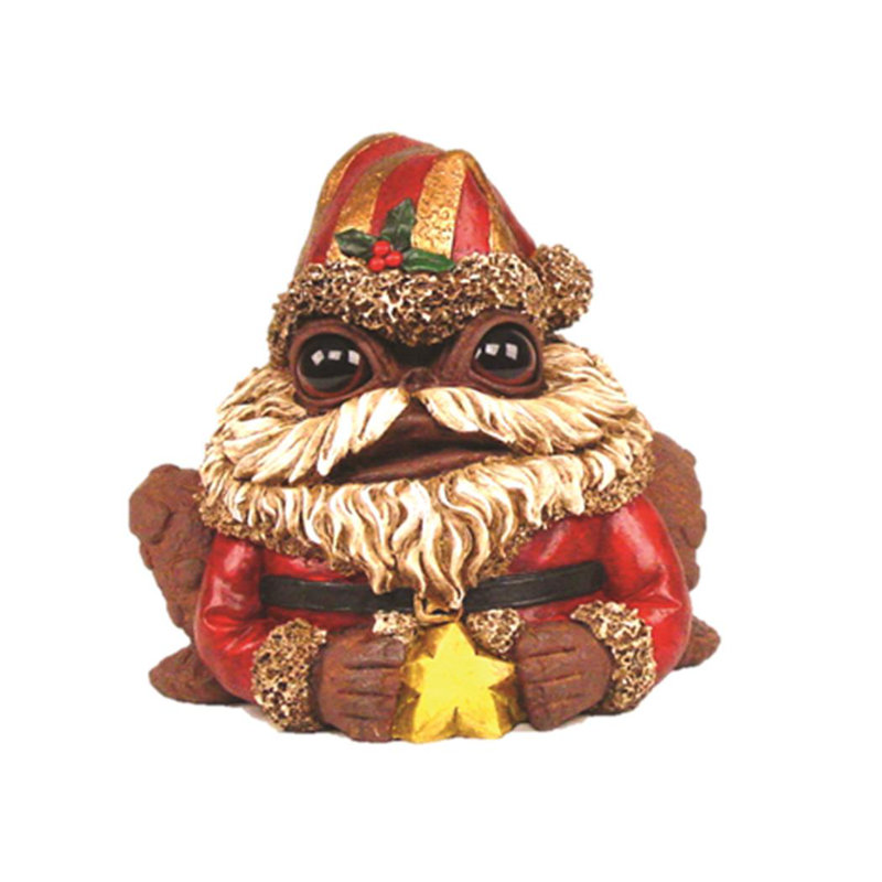 Figurine de père Noël crapaud, H 7,25 po x l 9 po x P 8,5 po, Café