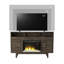 Console de 61 po avec foyer électrique pour téléviseur de 61 po ou moins, assemblage minimal, finition brun anthracite