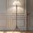 Brownness+White Iron+Fabric Free form Floor Lamps