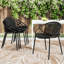 Chaises de salle à manger de patio empilables avec design respirant de style moderne et simple (ensemble de 2), pieds en métal + dossier en plastique-114272163