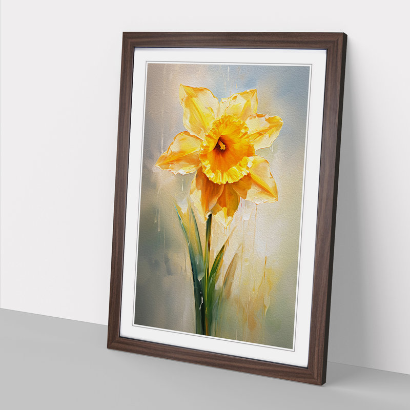 Single Picture Frame Print on Wood, 46cm H x 34cm W, Walnut Framed
