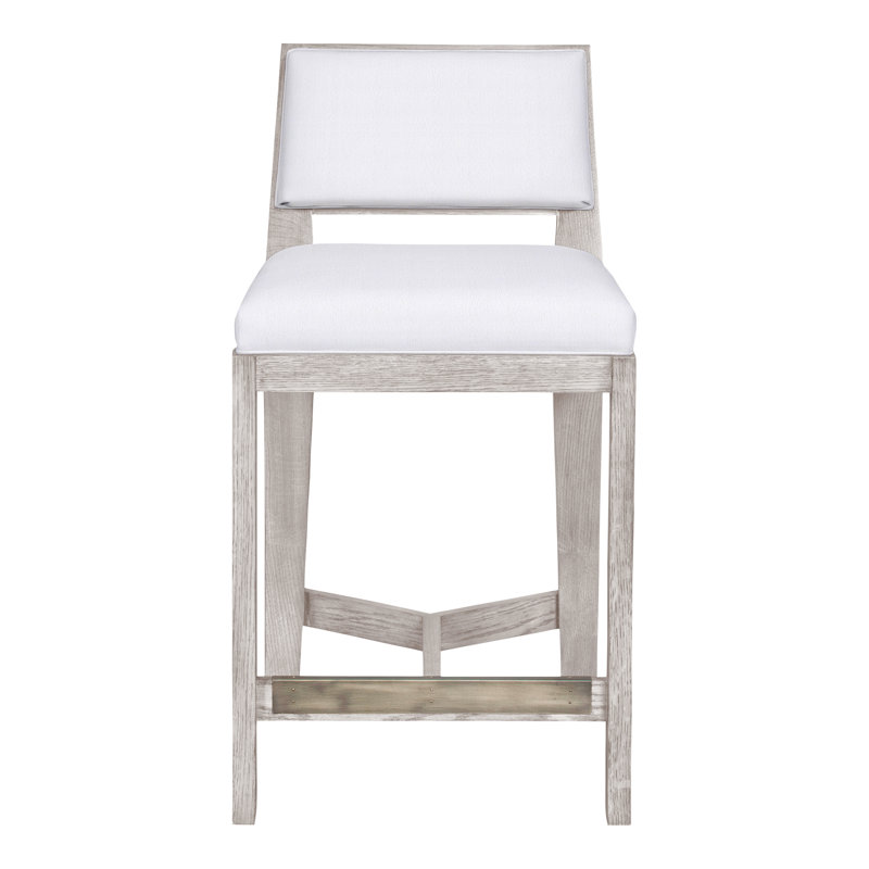Thom Filicia Solid Wood 32.5" Bar Stool, Dove Gray, Navada Snow