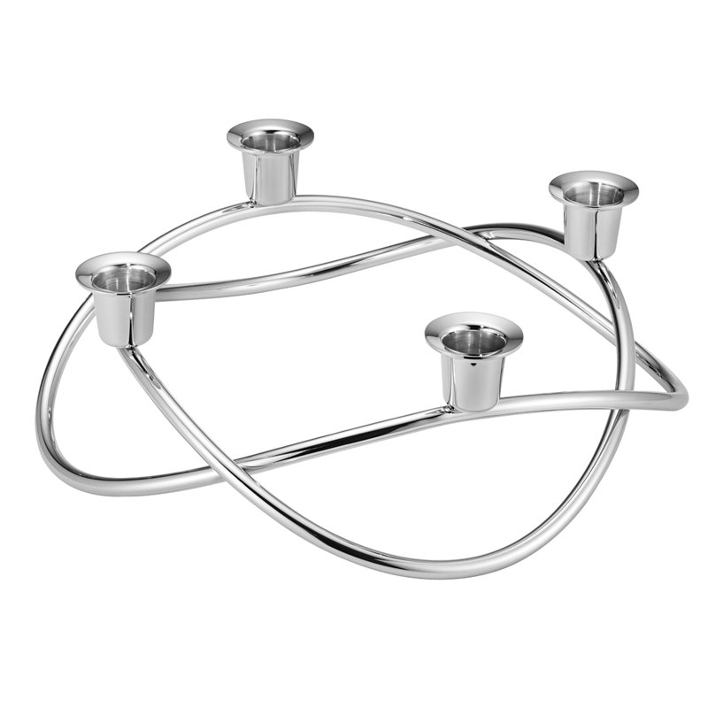 Season 3.54" Stainless Steel Tabletop Candelabra, Stainless Steel