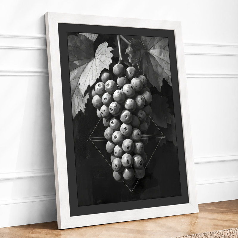 Suspended Grapes Minimalist - Print, A4 - 29.7 x 21.0 cm, White