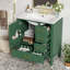 Meuble-lavabo compact en bois massif et en bois massif vert de style traditionnel