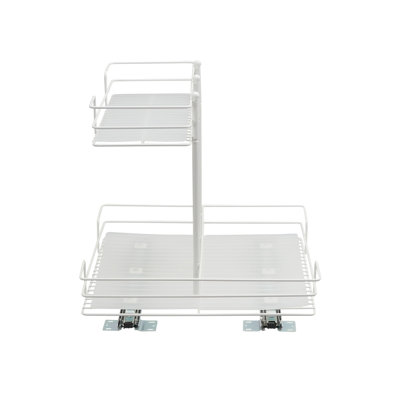 Organisateur de garde-manger blanc à deux niveaux