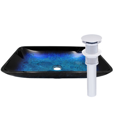 Novatto 14'' Glass Rectangular Bathroom Sink