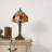 Tiffany Style Sunflower Stained Glass Table Lamp, Antique Bronze Resin Base, E26 Warm Bulb Included, Vintage Accent Light