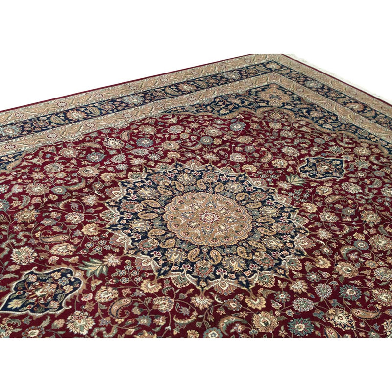 Tapis rouge / noir / blanc / gris de haute qualité noué à la main de conception unique