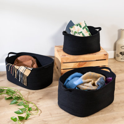 Ensemble de paniers en tissu 3 pièces