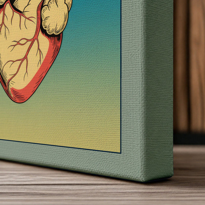 Anatomical Hearts Modern - Wrapped Canvas, Sage Border, 30x20 - 76.2 x 50.8 cm