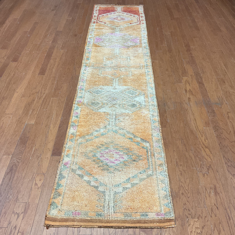  Handmade Turkish Oushak Wool Runner