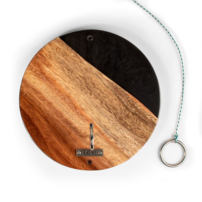 One Of A Kind Black Epoxy Resin Live-Edge Wood Hook And Ring Toss Game