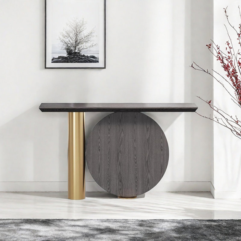 Console Modern Luxury Art, Noir, noir, noir, noir, H 30,71 po x l 47,24 po x P 13,78 po, Doré