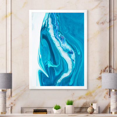 Décoration murale moderne sur toile en marbre turquoise de luxe II