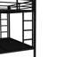 Lit superposé en métal simple TG au-dessus d'un grand lit double, lit gigogne inclus, structure solide, réduction du bruit, gestion efficace de l'espace, doubles échelles, barrières de sécurité noires avec - métal robuste, cycle d'utilisation longue durée,-1190683887