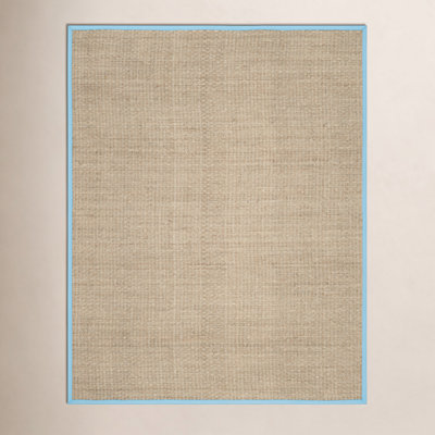 Natural Turquoise Bamboo Seagrass Rug