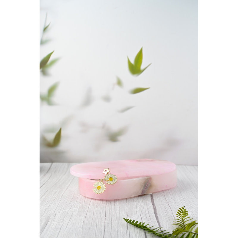 Boîte de présentation ovale rose albâtre, H 1,75 po x l 10 po x P 5,5 po
