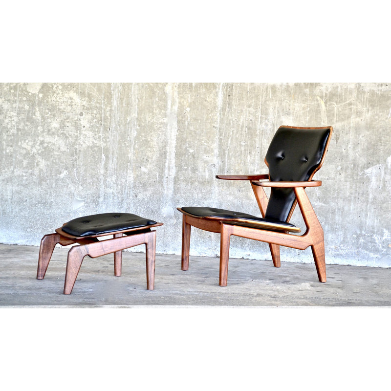 London Leather Tufted Armchair, Walnut