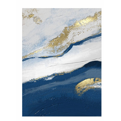 «Abstract Dreams of Blue and Gold», reproduction d'art moderne sans cadre