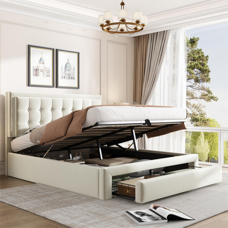 Tymvou Upholstered EU Kingsize - 160 X 200 Cm Bed, Beige, Super King (6')