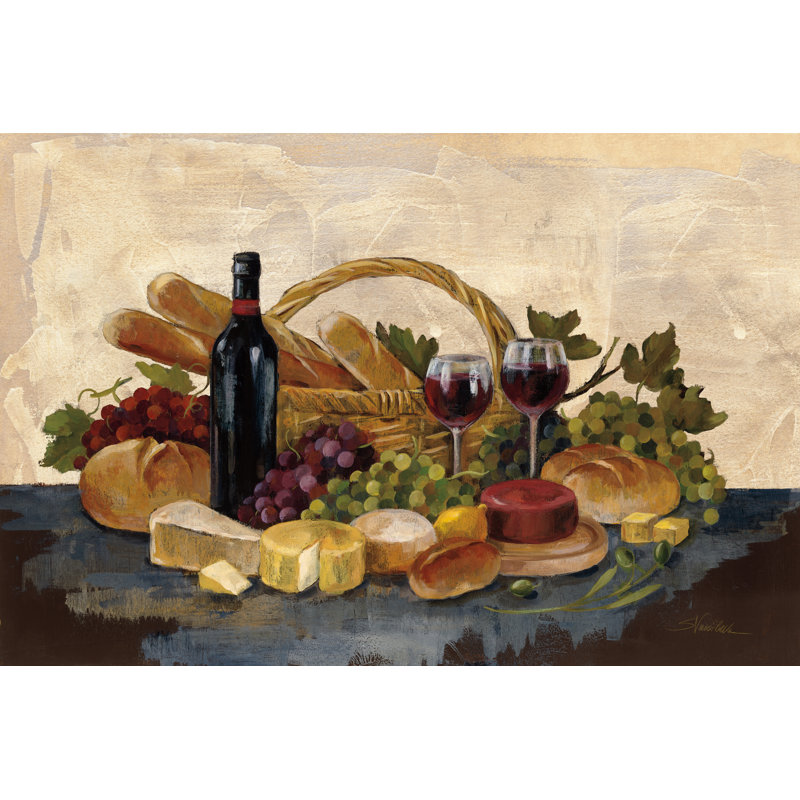 Vin du soir toscan, H 32 po x l 48 po x P 1,25 po, Non, Imprimé à cadre argenté