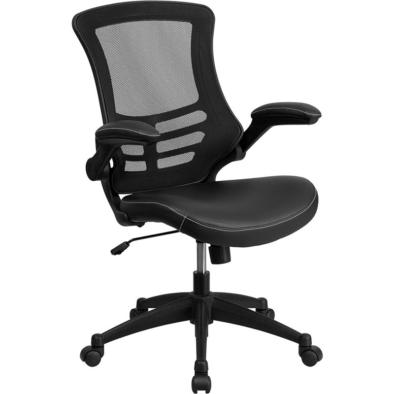 ErgoFlex 360 Black Mesh & LeatherSoft Adjustable Office Task Chair