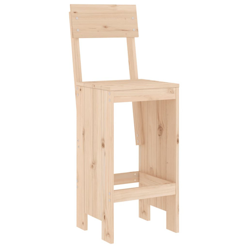 Agustine Solid Wood Counter Stool, Natural