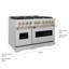 Cuisinière à gaz ZLINE Autograph 48 po avec plaque de cuisson 8 brûleurs DuoPro-223819209-223819221