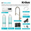 Robinet de cuisine KRAUS Oletto 2-en-1 de style commercial avec poignée rétractable et filtre à eau noir mat avec système de filtration sous-évier Purita-103150488