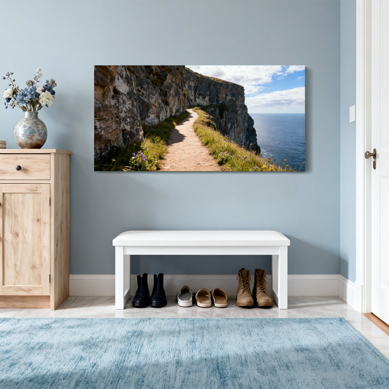 Paysage et nature Cliffside Path Ocean View Skyflowers, H 28 po x l 58 po