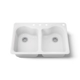 Hartland 33" L x 22" W x 9-5/8" Double Basin Drop-In Kitchen Sink