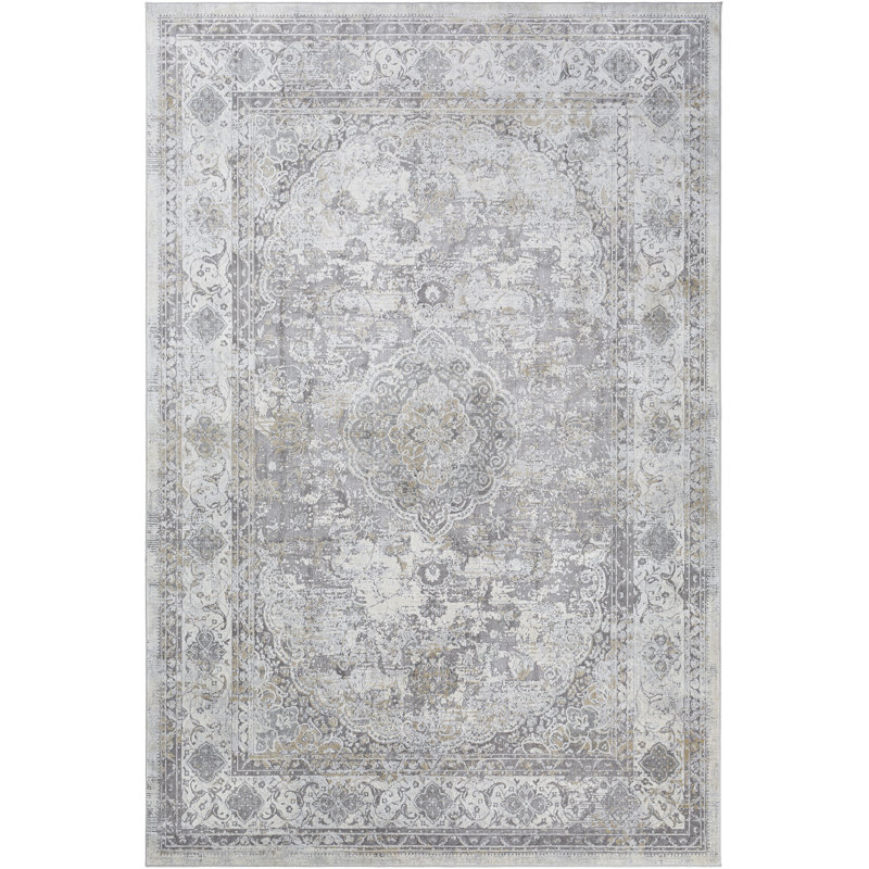 Tapis oriental gris clair / taupe Amoll, Rectangle 10 pi x 14 pi
