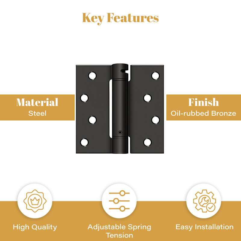 64'' x 64'' Steel Surface Mount Hinge, Oil Rubbed Bronze