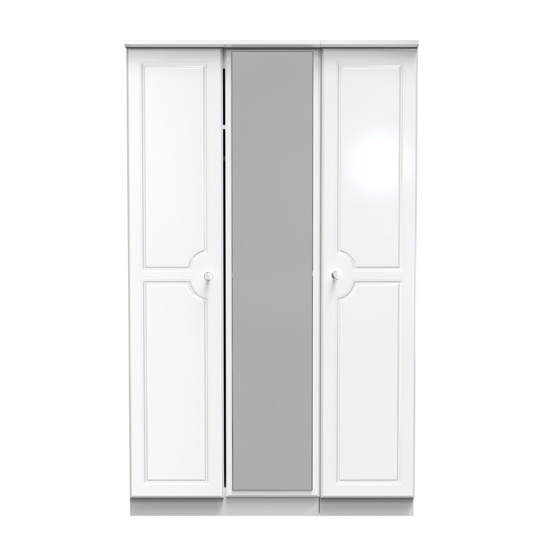 Adala Manufactured Wood Wardrobe, White Gloss/White
