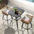 3pcs Wicker Patio Bar Set With Swivel Bar Stools, Tempered Glass Tabletop-787663723
